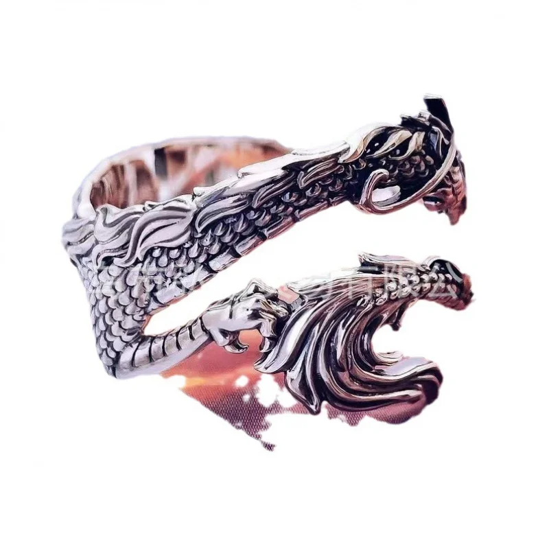 

Лидер продаж кольцо с перекрестным рисунком дракона в стиле ретро Мужская Мода Индивидуальный Властелин одиночное открытое модное для мужчин и женщин Forefin