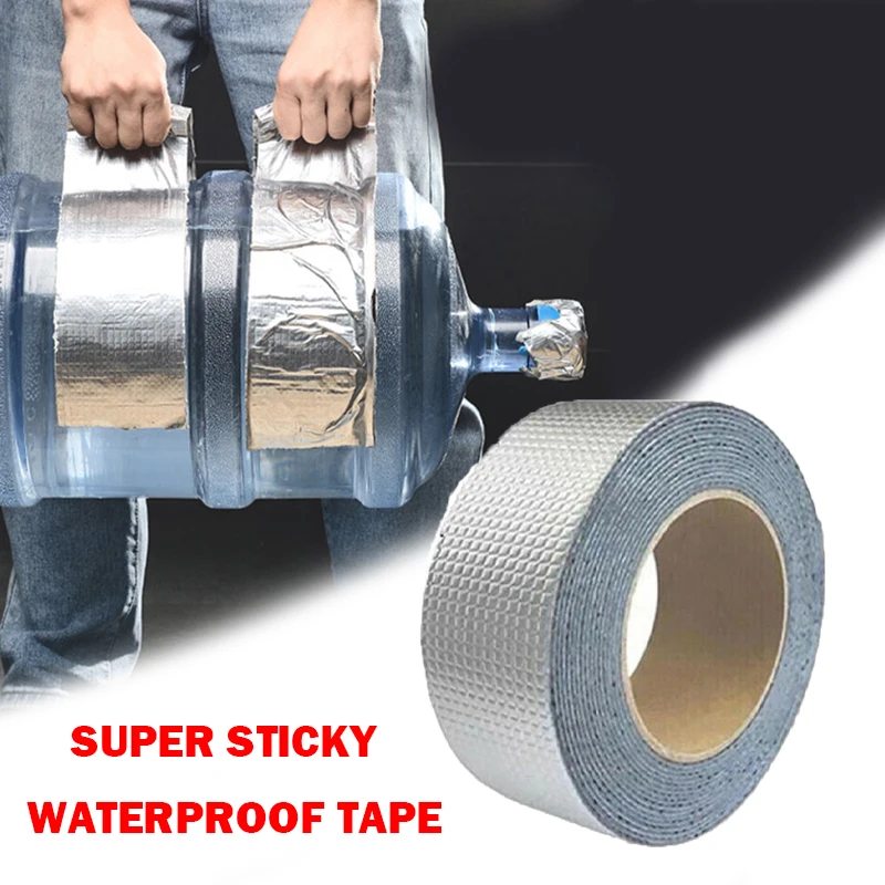 

Super Sticky Aluminum Foil Butyl Rubber Tape High Temperature Resistance Waterproof Roof Pipe Crack Duct Repair Tape Stop Leak