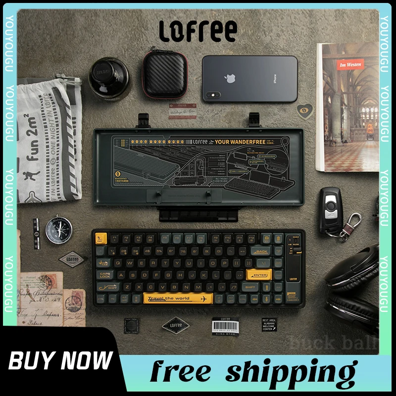 

Lofree Wanderfree Wireless Bluetooth Mechanical Keyboard 84 Keys Brown Switch Pc Gamer Portable Keyboard Desktop For Laptop Gift
