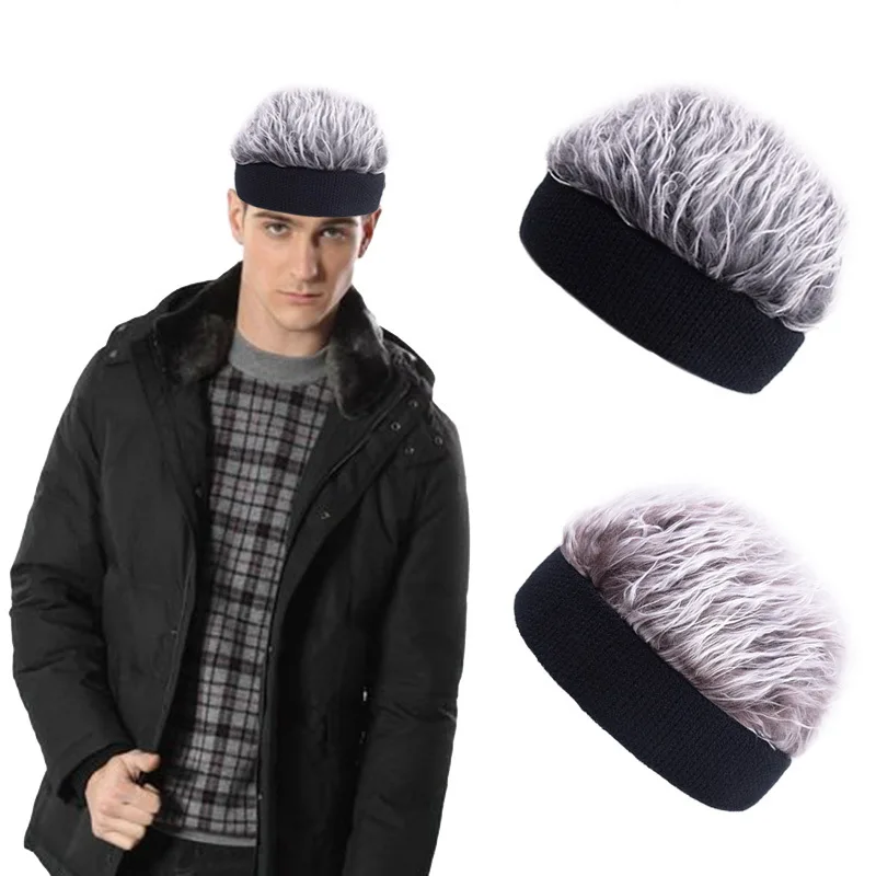 

New Men Wig hat Street prank Hat For Hair Accessories Headband Rubber Bands Headbands Tie Headwear Apparel Hair Bands Beanies