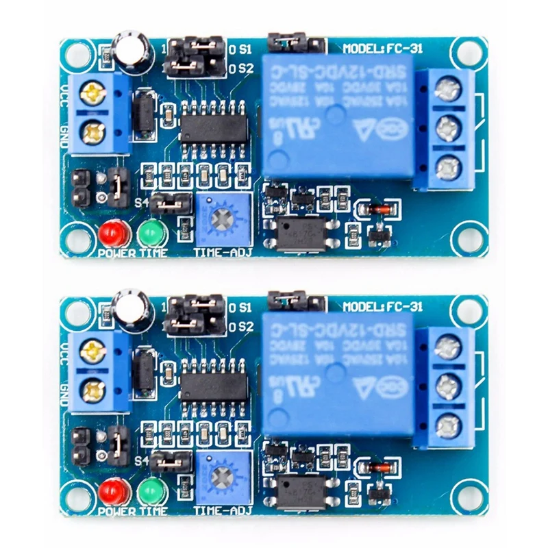 

2X 12V DC Delay Relay Delay Turn On / Delay Turn Off Switch Module With Timer