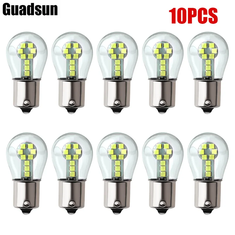 Лампы для противотуманных фар, указателей поворота, 1156, BA15S, 1157, BAY15D, 12 В, 800 лм, 10 шт.