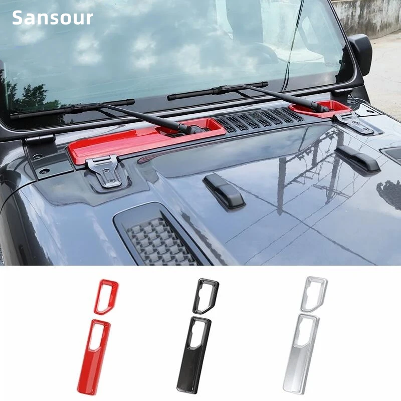 

Передняя панель стеклоочистителя автомобиля, декоративная крышка, наклейка для Jeep Wrangler JL Gladiator JT 2018-2023, внешние аксессуары