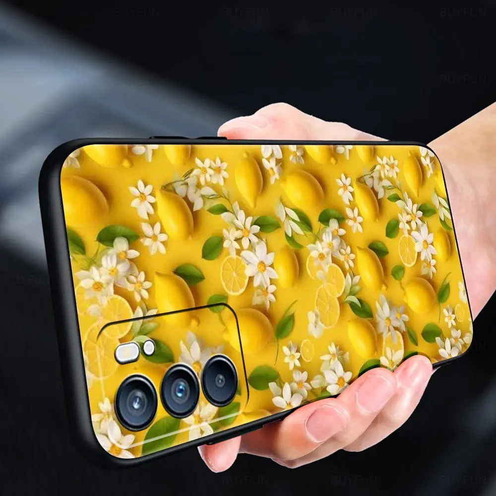 Фото Летний чехол для телефона с принтом лимона и фруктов для Oppo Reno 13 12 11 10 7 F Find X5 X6 A98 A80 A79 A78 A57 A54 A31 A17 Pro, мягкий ТПУ №4