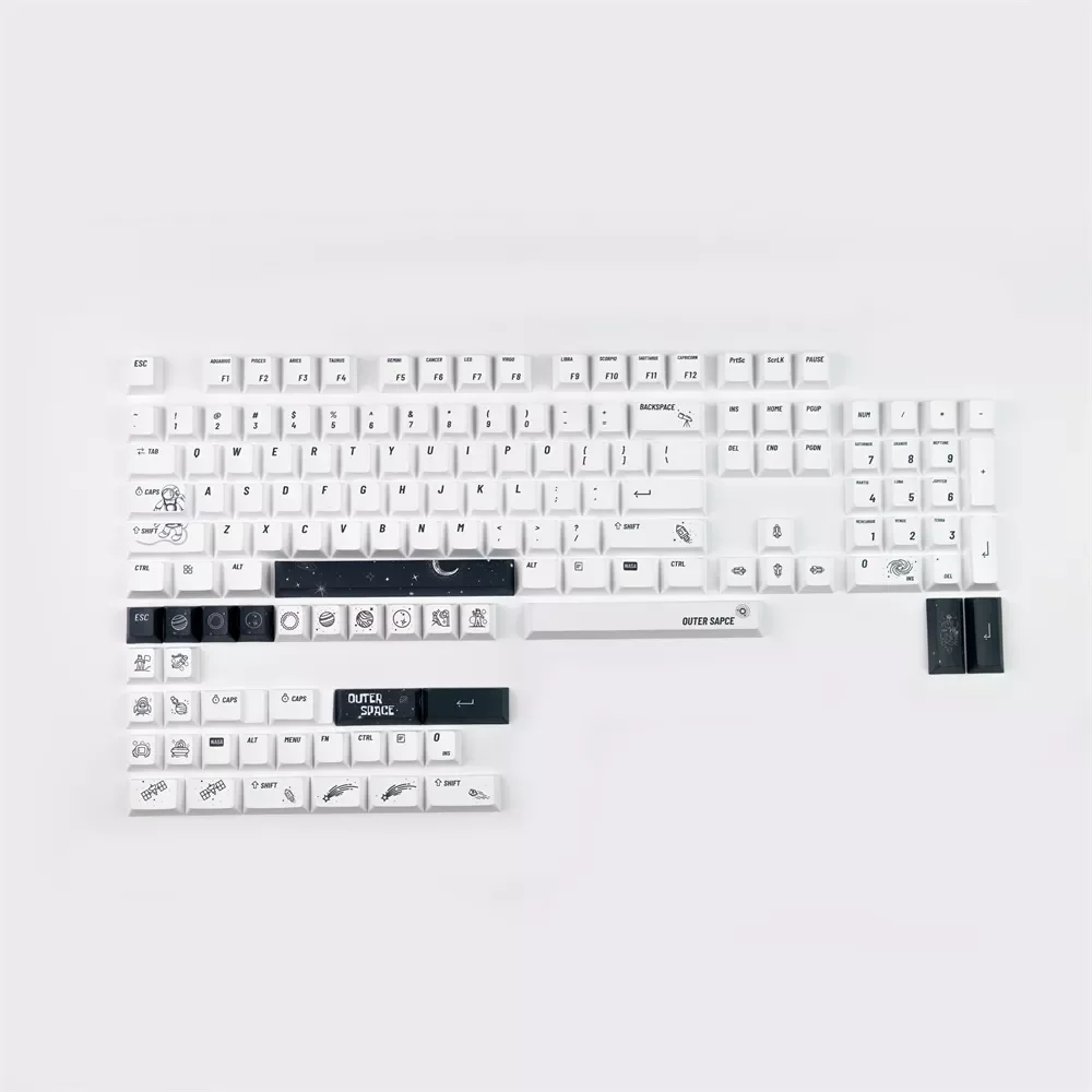 

Minimalist 127Keys PC Man PBT Keycaps DYE-Sublimation Cherry Profile For Mechanical Keyboards MX Switch With 1.75U 2U Shift