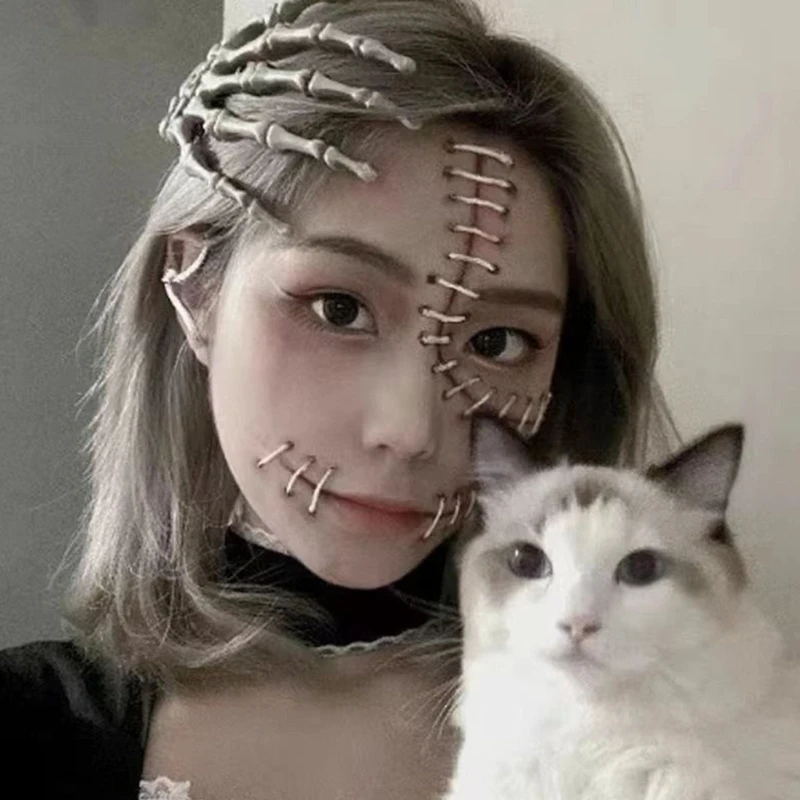 Универсальные аксессуары для волос с ушками лисы и черепом модные зажимы ушей