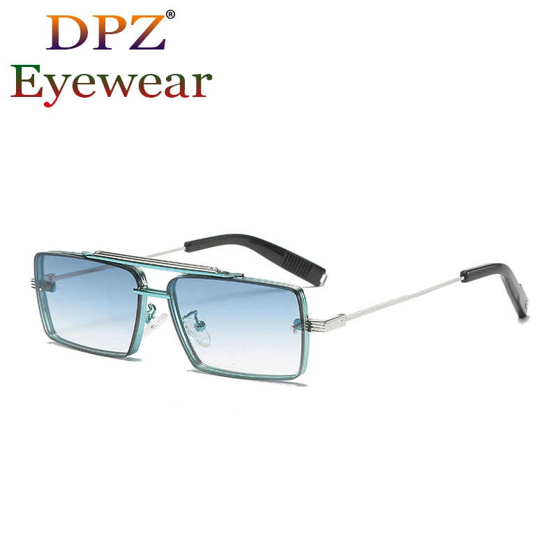 

2022 Fashion Metal Double Bridge Small Frame Style Gradient Sunglasses Men Women Classic Brand Design Sunglasses Oculos De Sol
