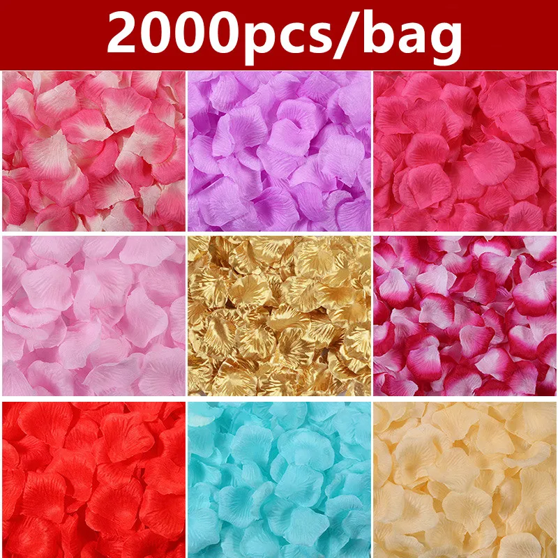 

2000pcs/Pack Silk Rose Petals Table Confetti Artificial Flower Baby Shower Crafts Wedding Supplies Party Christmas Venue Decor