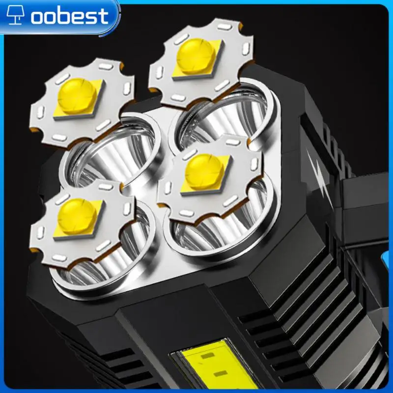 

Портативный прожектор, перезаряжаемый, 4 светодиода, длинный фонарик, уличный прожектор для кемпинга, приключений, яркий прожектор