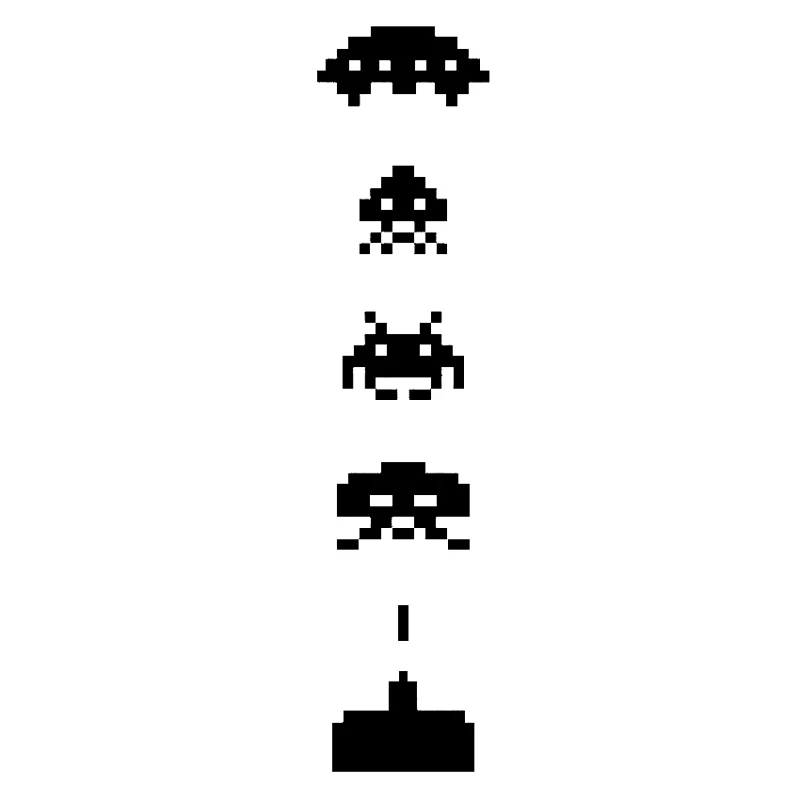 Автомобильные наклейки, космические Захватчики, креативный Стайлинг автомобиля, высококачественные наклейки из ПВХ, водонепроницаемые солнцезащитные черные/белые, 18 см * 4 см