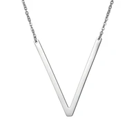 letter necklace stainless steel jewelry for women bijoux lettre choker collar v