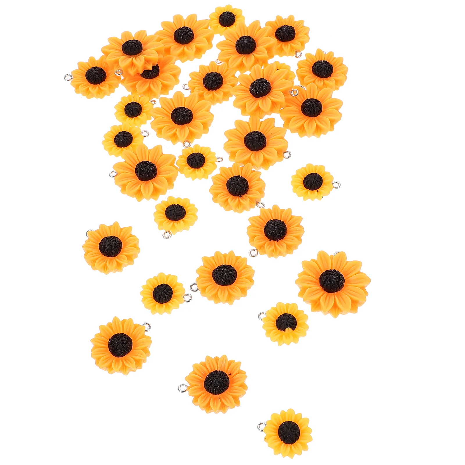 

30 Pcs Decor Sunflower Charms Necklace Ornaments Crafts Resin Earrings Adorable Decors Accessories