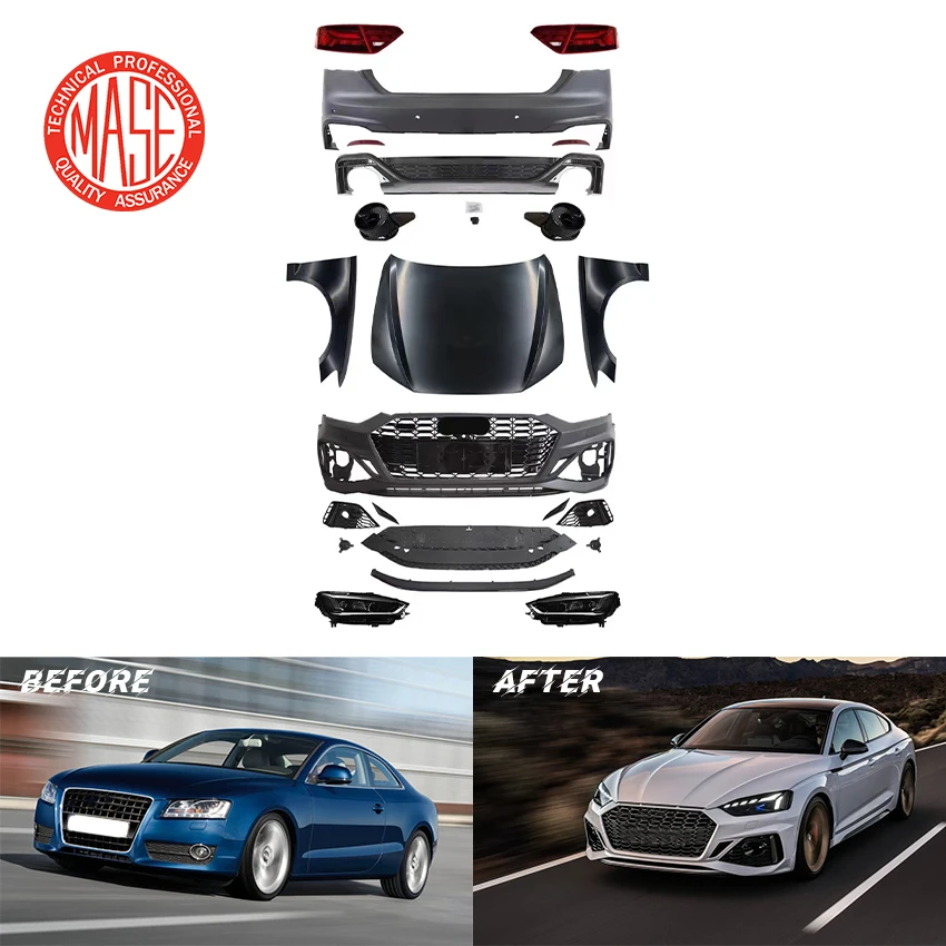 Комплект переднего бампера CZJF для Audi A5 2008 2009 2010 2011 2012 2013 2014 2015 2016 Up RS5 2021