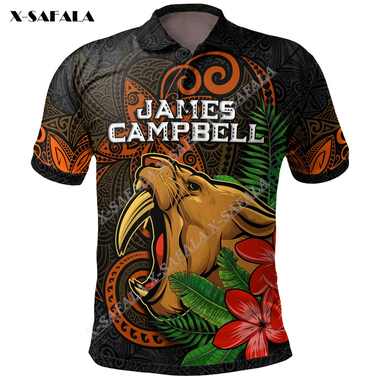 

Hawaii Personalised Red Polynesian Pattern James Campbell High School 3D Printed Polo Shirts Men's And Women's Casual Tops
