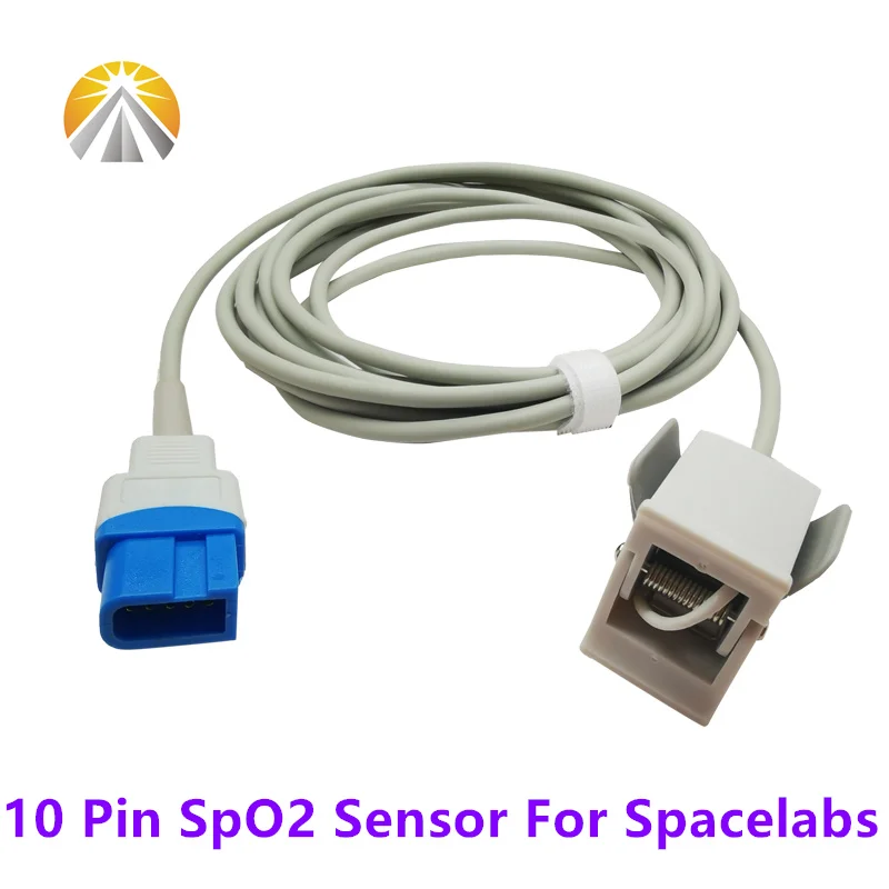 Фото Датчик SpO2 10-контактный многоразовый для мониторов Spacelabs 90496, 1050, 90496, 90369 Ultraview (для взрослых, детей, новорожденных, ветеринарии, не Oxitech) №3
