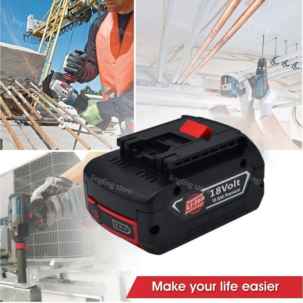Для Bosch 18 В литий-ионная аккумуляторная батарея для портативных сменных
