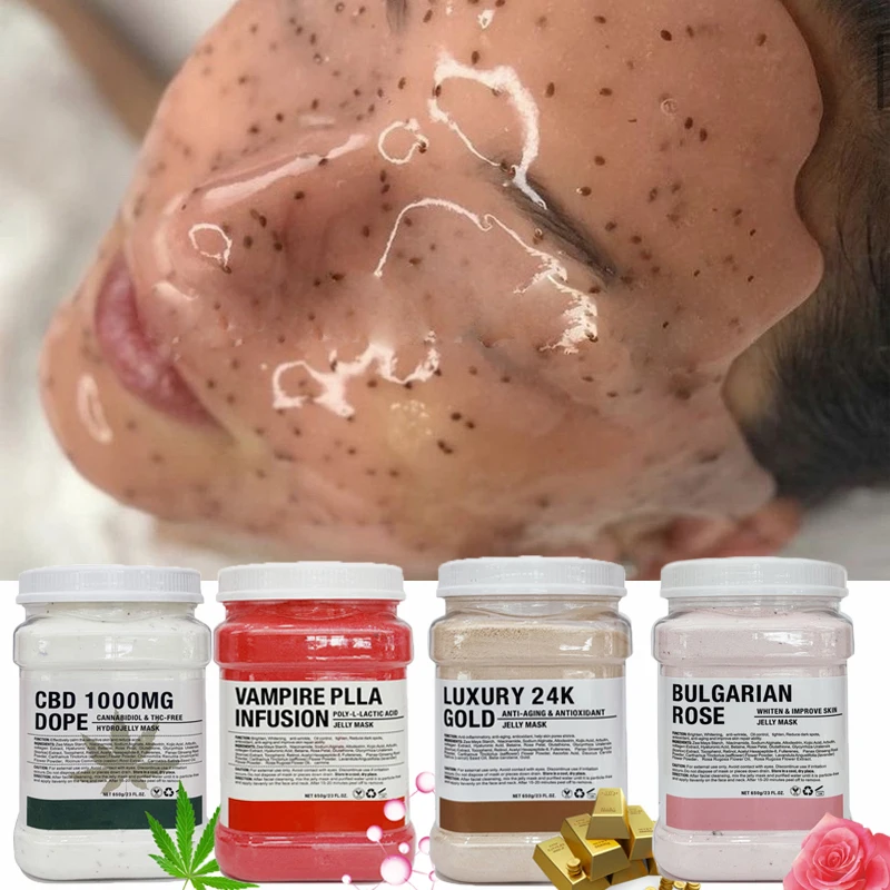 

Beauty Salon DIY SPA Soft Hydro Jelly Mask Powder Collagen Hyaluronic Acid Rose Gold Rubber Facial Mask Face Skin Care 650G/100G