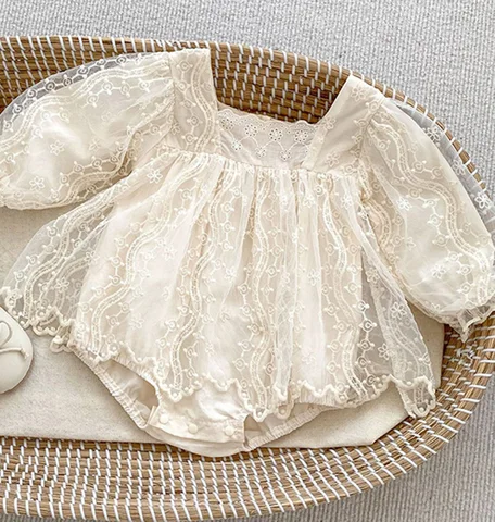 MILANCEL, детское Кружевное боди для маленьких девочек, Сетчатое искусственное платье для младенцев, 2 шт., цельная одежда