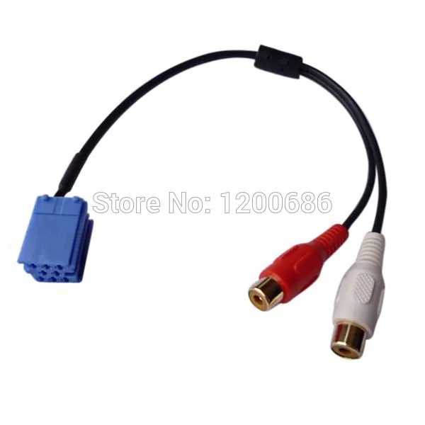 Купи 2RCA Aux cable To 8Pin CD Changer Audio Cable Adapter за 299 рублей в магазине AliExpress