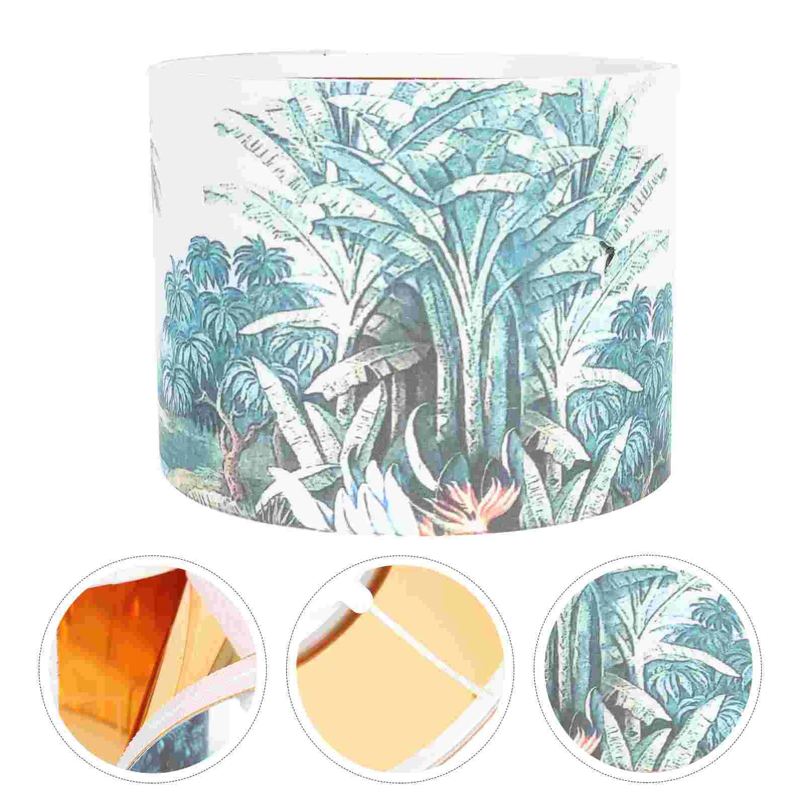 

Lamp Shade Shades Chandelier Cover Lampshade Table Printed Organza Replacement Metal Covers Vintage Accessory Light Fabric