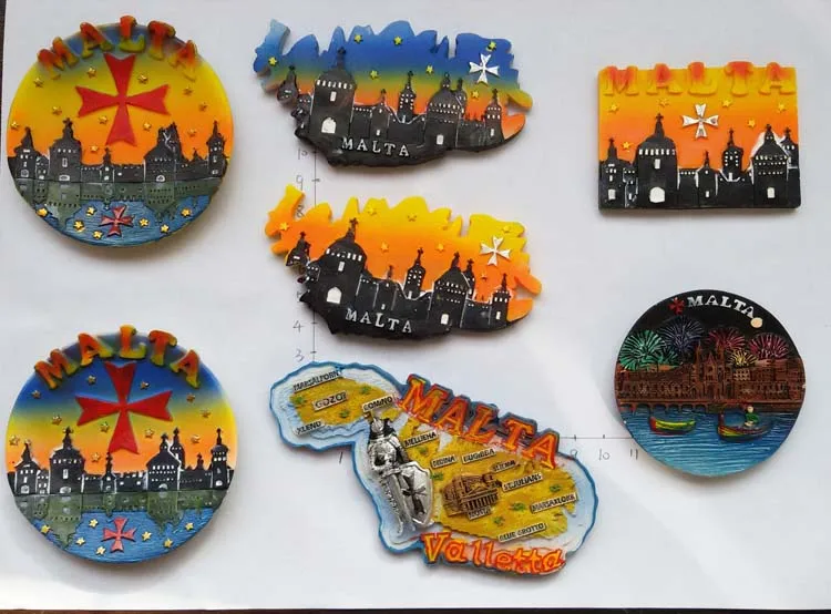 

3D Malta Poland Austria France Switzerland Greece UK Resin Fridge Magnet Hand Painted Magnetic Stickers Tourist Craft