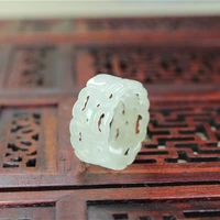 natural hetian white jade rings hollow out cloud pattern jewelry band ring jade stones for men jewellery mens rings