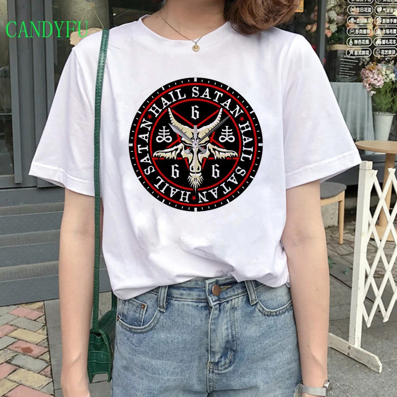 

Graphic Tee Death Demon Streetwear Satanism Shirts for Men Gothic Clothing White Anime T Shirt Evil Mens Tops Cotton Best Seller