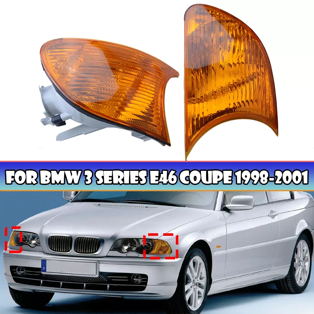 

NEW2023 Lamp Housing Turn Signal Corner Light Clear Lens No Bullb For BMW 3 Series E46 Coupe 325Ci 328Ci 330Ci 1998-2001 Car Acc