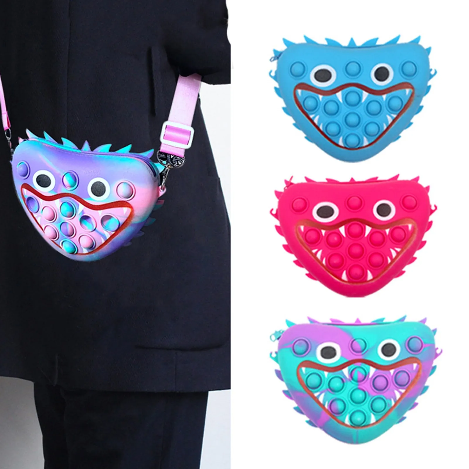 

Huggy Wuggy Design Autism Stress Relieve Sensory Pop Fidget Toy Coin Purse Push Bubble Fidget Toy Stress Relief Toys For Adult