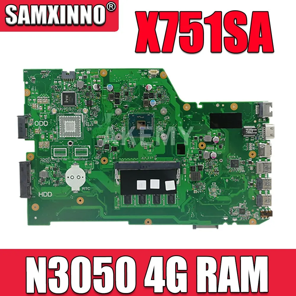 

Материнская плата для ноутбука ASUS X751SA REV.2.0, материнская плата Core SR2KN Celeron N3050 4G RAM DDR3