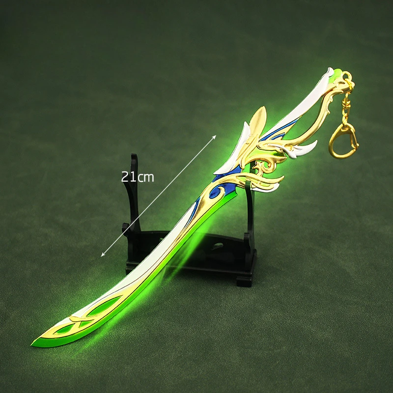 

Game Weapon Anime Surrounding 21cm Aierheisen Cut Leaf Cuiguang Five Star Weapon Zinc Alloy Model Toy Decoration Collection
