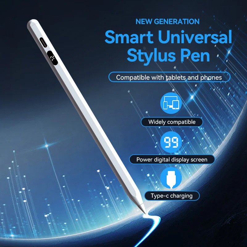 Digital Power Display Universal Stylus Pen for Tablet Phone Android IOS Touch Pen for iPad Pro Air 4 Huawei Samsung Pencil