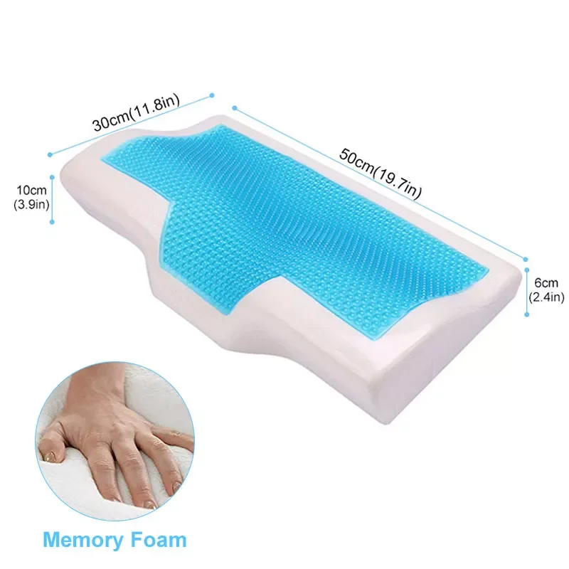 

Butterfly Memory Foam Gel Pillow Summer Ice Cooling Health Cervical Protect Massage Orthopedic Pillows Comfort For Home Beddings