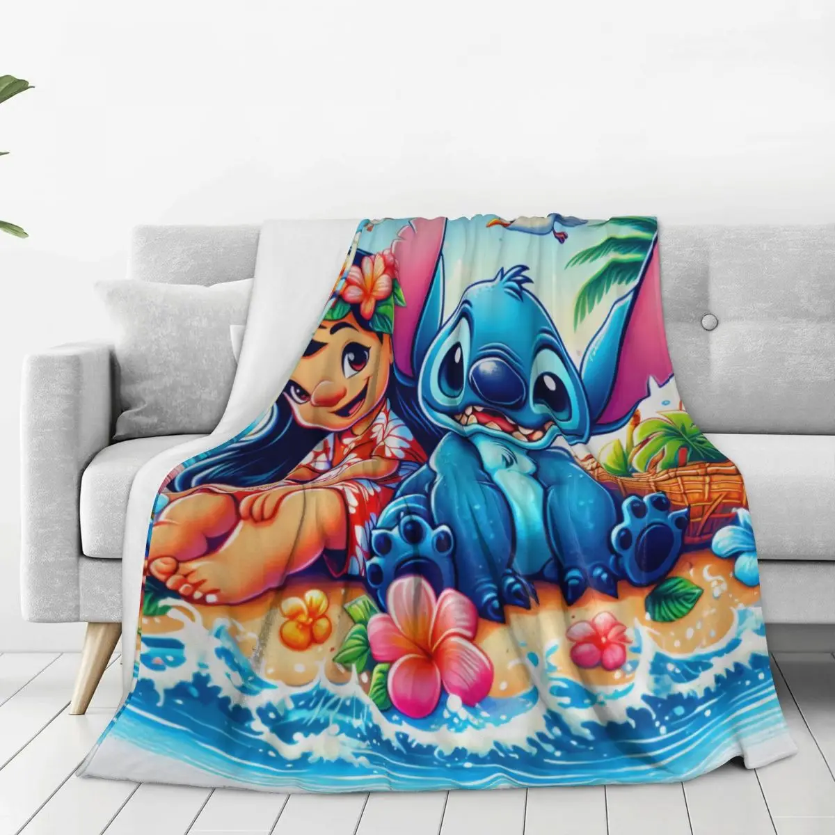 Фланелевые одеяла Lilo &amp Stitch мягкое покрывало для дивана стула дорожное смешное