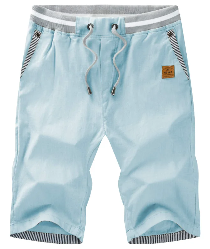 

Men's Shorts Hot Sale Summer Casual Cotton Fashion Style Male Drawstring Elastic Waist Shorts