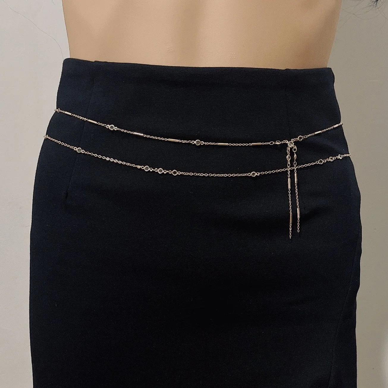 Модная и Минималистичная пикантная кисточка с кристаллами тонкая цепочка на