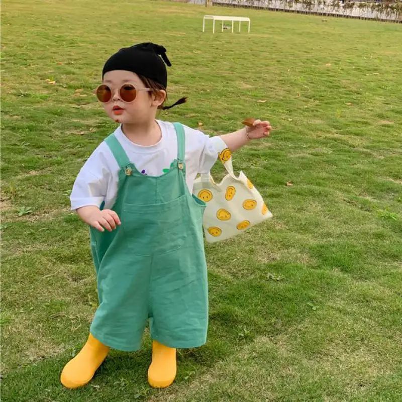 

Детский хлопковый комбинезон с карманами, на бретелях