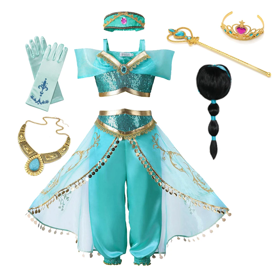 Платье принцессы Диснея Жасмин для девочек длиной до середины икры