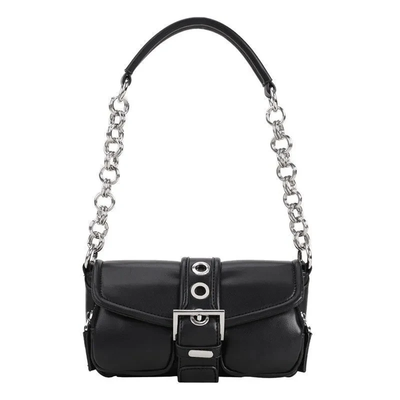 

Solid Color PU Leather Ladies Underarm Bags Retro Women's Chain Small Shoulder Bag Fashion Female Armpit Bag Tote Purse Handbags