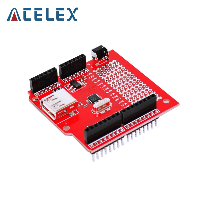 

USB host shield expansion board is compatible with Google ADK and suitable for Arduino MCU development