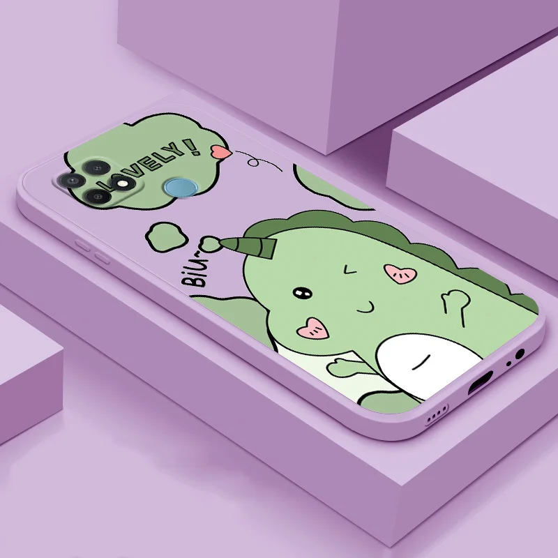 

For OPPO A15 OPPO A16 Soft Case TPU Silicone Phone Shell Cute Cartoon Back Cover Case Colored Dinosaur Case