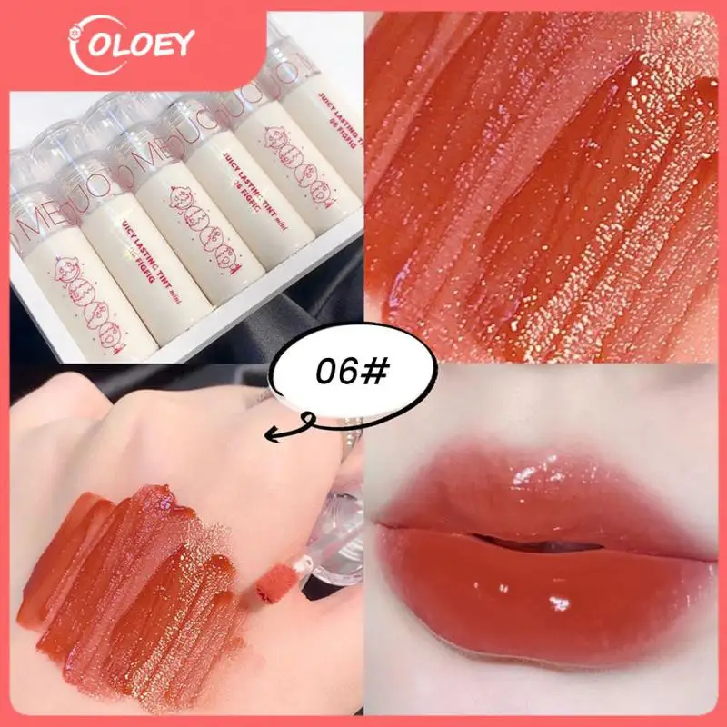 

Moisture Lipstick Soft Mist Lipstick Red Lip Tint Watery Lip Glaze 6 Colors Lipgloss Lips Makeup Mirror Water Lip Gloss