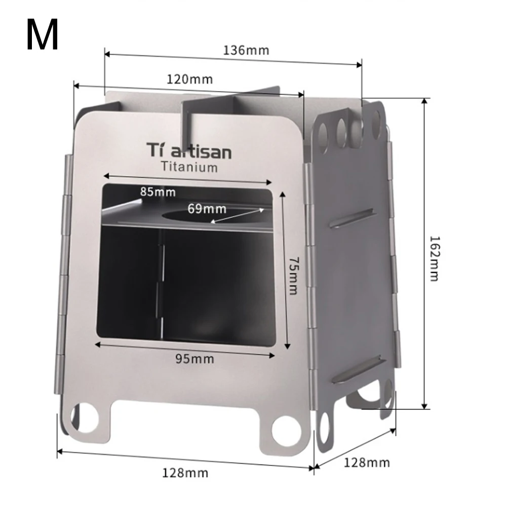 

Backpacker's Companion Lightweight Titanium Folding Wood Stove Pocket Alcohol Stove No Chemical Emissions Easy to Fold and Store