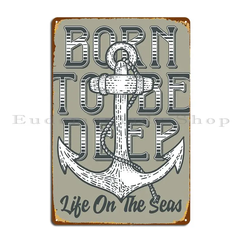 

Металлический плакат Born For The Sea персонализированный клубный винтажный Творческий кухонный плакат