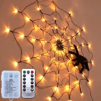 horror 3d spider lamp lighting led usb mood night light multicolor spider web remote scary glowing pumpkin spider lamp home