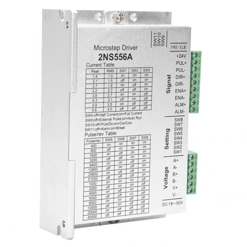 2NS556A Stepper Motor Driver 2 Phase 32-Bits Industrial Automation Digital Signal Processing NEMA23 57 Controller