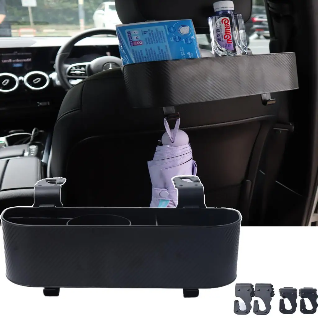 

Car Seat Back Organizer ABS Rear Row Storage Box with Hook Cup Holder Multifunctional Backseat Organizer Interior Accessories