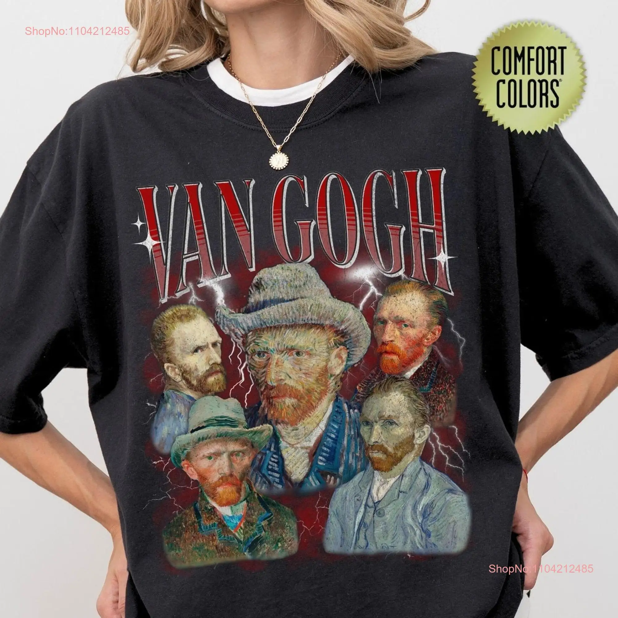 Van Gogh T Shirt 90s Bootleg Rap Comfort Colors Art Lover for Artist or Teacher Artwork Famous Painter