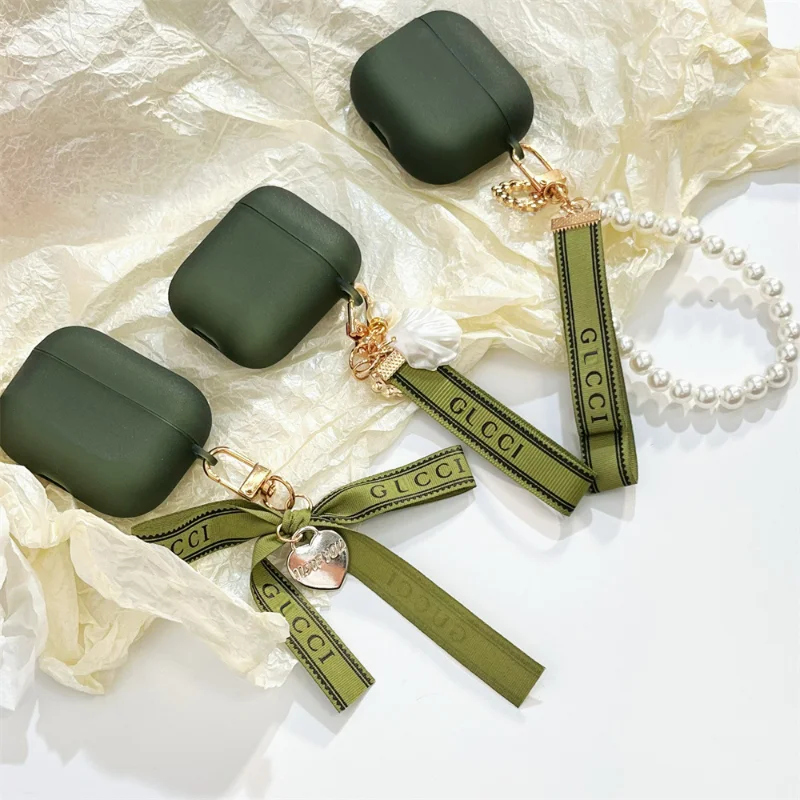 

Creative Frosted Green Bead Pendant Case for Apple AirPods 1 2 3 Pro Cases Cover IPhone Bluetooth Earbuds Earphone Air Pods Case