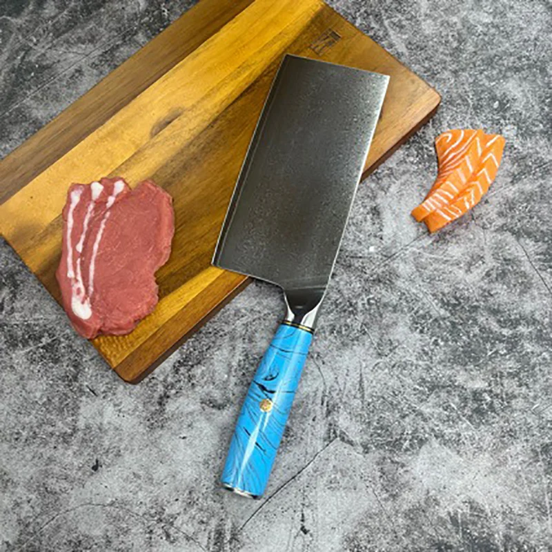 Нож для нарезки 10Cr15CoMoV заостренный кухонный Клинок из дамасской стали с ручкой